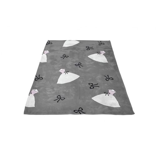 Plaid Polaire Microfibre Imprimé 110x170 Cm Anais Anthracite, Par Soleil D'ocre