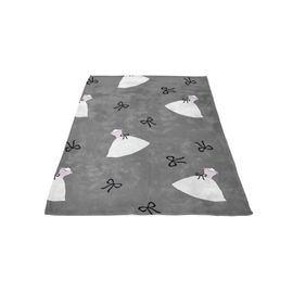 Plaid Polaire Microfibre Imprimé 110x170 Cm Anais Anthracite, Par Soleil D'ocre