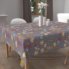 Nappe Imprimée Anti-Tâches Carrée 180x180 Cm Artemis, Par Soleil D'ocre