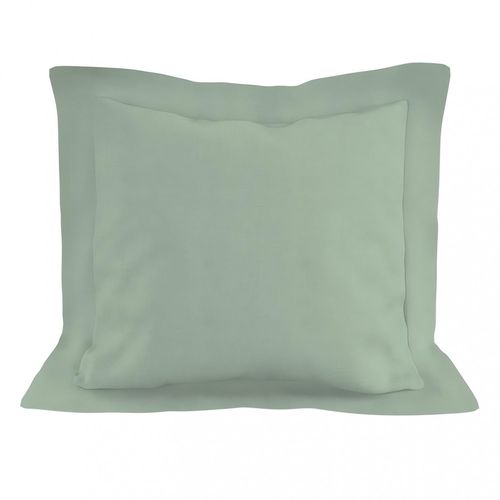 Taie D'oreiller En Coton 57 Fils 63x63 Cm Uni Vert D'eau, Par Soleil D'ocre