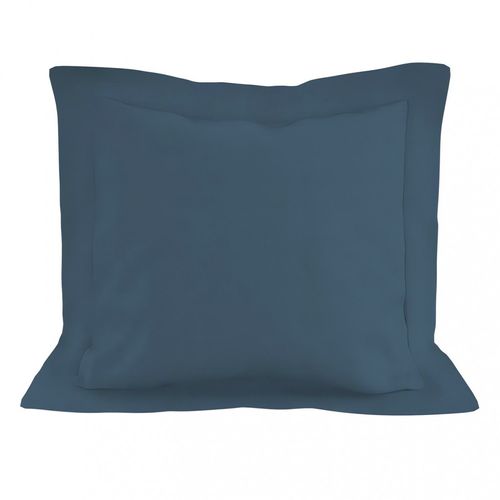 Taie D'oreiller En Coton 57 Fils 63x63 Cm Uni Bleu Canard, Par Soleil D'ocre