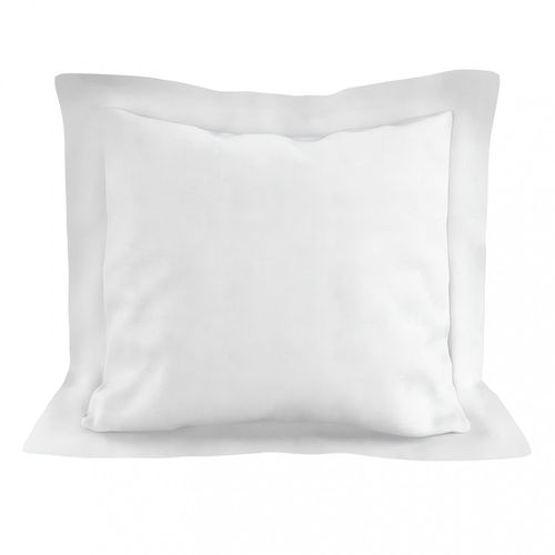 Taie D'oreiller En Coton 57 Fils 63x63 Cm Uni Blanc, Par Soleil D'ocre