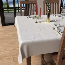 Nappe Carrée Anti-Tâches 180x180 Cm Luxury Blanc, Par Soleil D'ocre