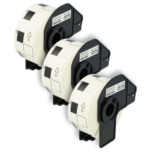 vhbw 3x Rouleau d'étiquettes + support 23mm x 23mm (1000 étiquettes) compatible avec Brother PT QL-650 étiqueteuse - premium blanc