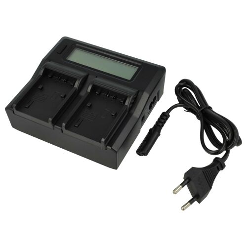vhbw Chargeur double compatible avec Sony HDR-PJ620, HDR-PJ650E, HDR-PJ650V caméra caméscope action-cam + écran LED + témoin de charge 5 V