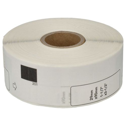 vhbw Rouleau d'étiquettes 29mm x 90mm (400 étiquettes) remplacement pour Brother DK-11201 pour étiqueteuse - standard blanc