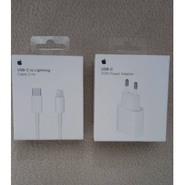 chargeur Apple USB-C 20w avec son cable