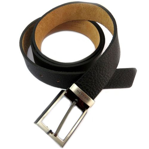 Promotion ! Ceinture Cuir 'azzaro' Noir - 35 Mm