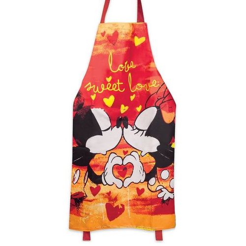 Promotion ! Tablier Créateur Coton 'mickey & Minnie' Orange (Love Sweet Love) - 88x60 Cm