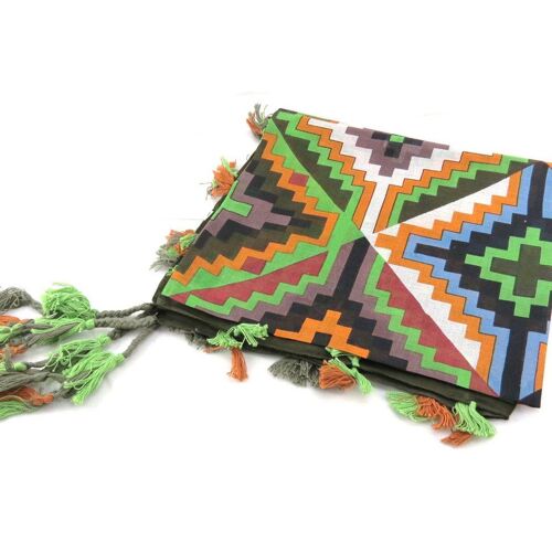 Promotion ! Carré 'azteca' Vert Multicolore
