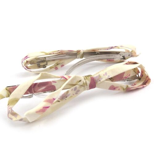 Promotion ! Barrette Créateur 'liberty' Beige Rose - 11 Cm