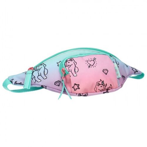Promotion ! Sac Banane / Pochette Ceinture 'licorne My Unicorn' Rose - 32. 5x12x6 Cm