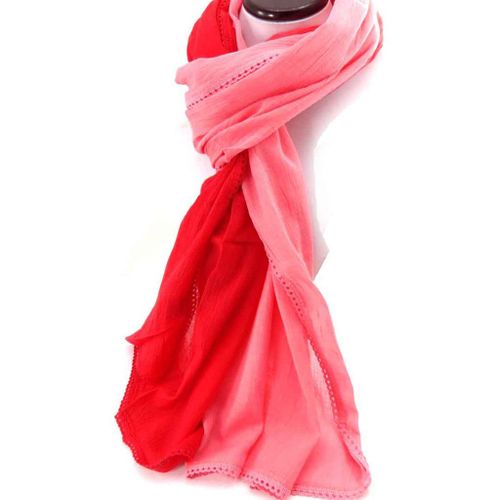 Promotion ! Echarpe Femme 'eugénie' Rouge Rose Bicolore