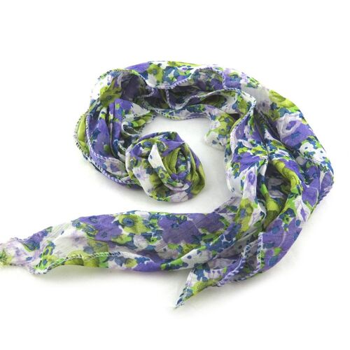 Promotion ! Echarpe Broche 'scarlett' Vert Violet - 65x18 Cm, Broche 8 Cm