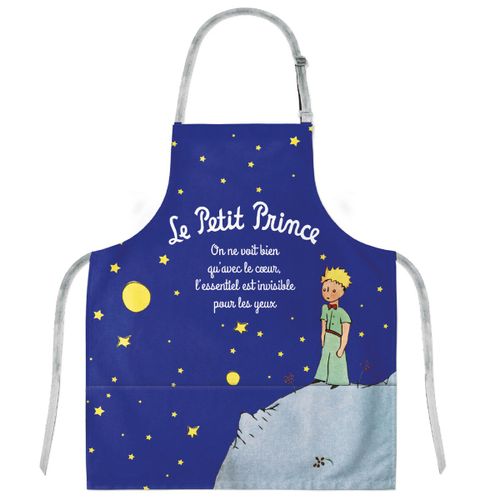 Promotion ! Tablier Enfant Coton 'le Petit Prince' Marine (Nuit Étoilée) - 57x49 Cm