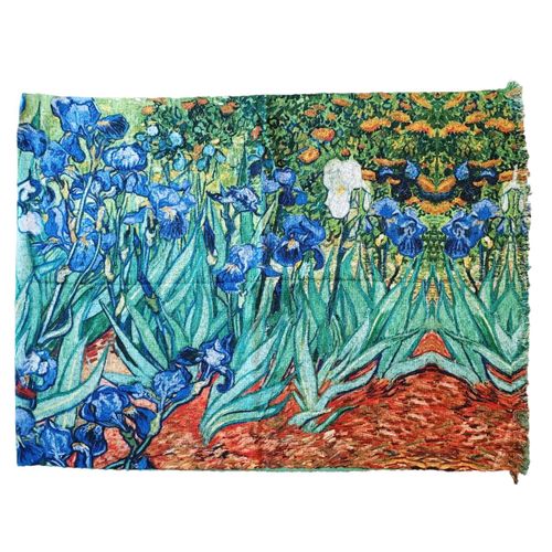 Promotion ! Écharpe Laine Bouclé 'vincent Van Gogh' Iris - 180x70 Cm