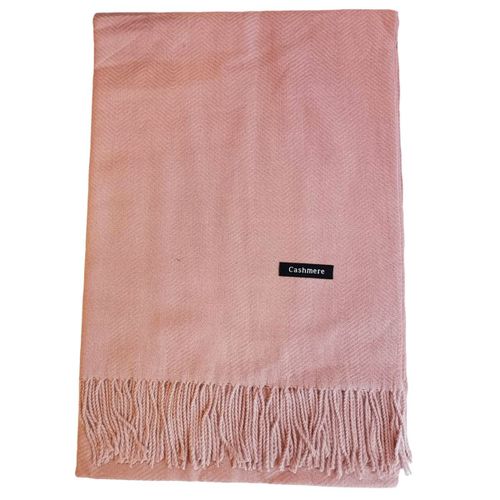Promotion ! Écharpe Laine Cachemire 'highlands' Rose (Zigzag) - 200x70 Cm