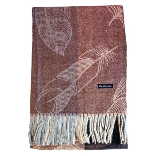Promotion ! Écharpe Cachemire 'scarlett' Marron (Plume) - 200x70 Cm