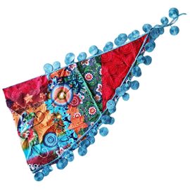 Promotion ! Écharpe Coton 'desigual' Turquoise Multicolore - 110x35 Cm