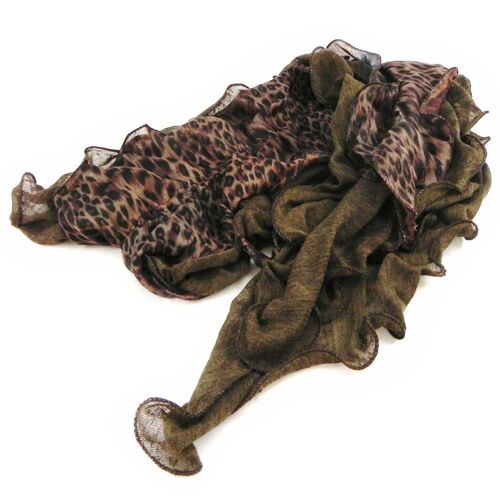 Promotion ! Echarpe Créateur 'safari Queen' Marron