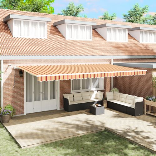 Vidaxl Auvent Automatique Avec Led Jaune Et Orange, 600 X 300 Cm