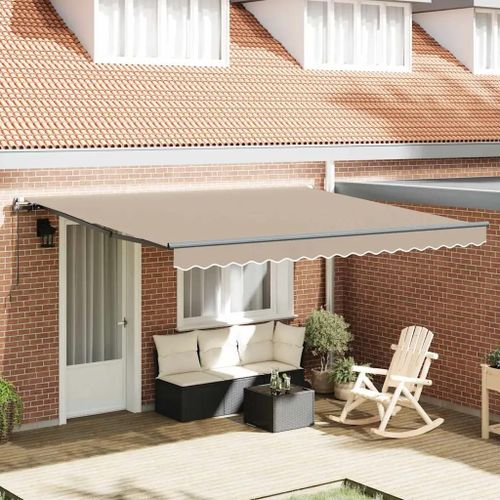 Vidaxl Auvent Rétractable Beige 400 × 300 Cm Polyester