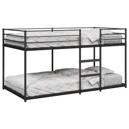 Vidaxl Lit Superposé Sans Matelas Noir 100x190 Cm Acier