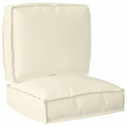 Vidaxl Ensemble De 2 Coussins En Palette Crème En Tissu Oxford