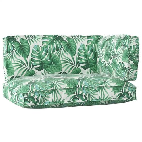 Vidaxl Ensemble De 3 Coussins Pour Palettes Avec Un Motif De Feuilles En Tissu Oxford