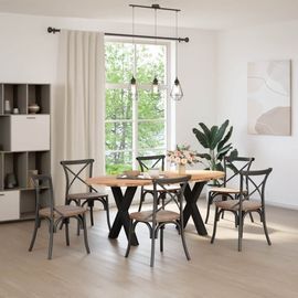 Vidaxl Table À Manger Marron Clair Bois De Chêne Massif Ovale