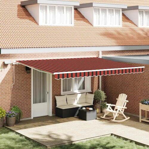 Vidaxl Auvent Rétractable With 450 × 300 Cm Orange Et Marron