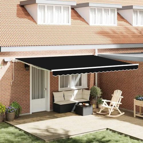 Vidaxl Auvent Rétractable With 450 × 300 Cm Noir