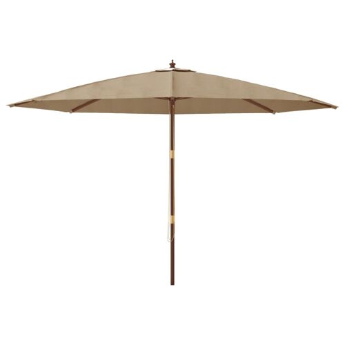 Parasol Mobilier De Jardin Avec Mât En Bois 400 X 273 Cm Taupe Helloshop26 02_0008361