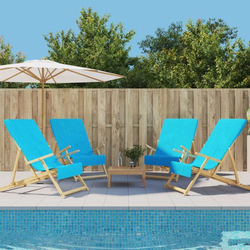 Vidaxl Serviettes De Plage 4 Pcs Turquoise 60x135 Cm Tissu 400 Gsm