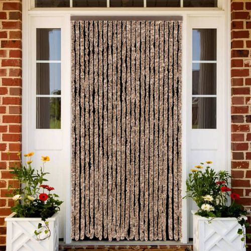 Vidaxl Rideau Anti-Mouches Beige Et Marron Foncé 100x230 Cm Chenille