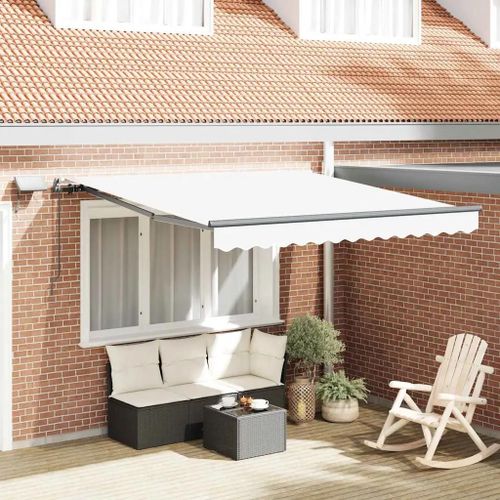 Vidaxl Store Rétractable Manuel Avec Led Blanc 350x250 Cm 3330362