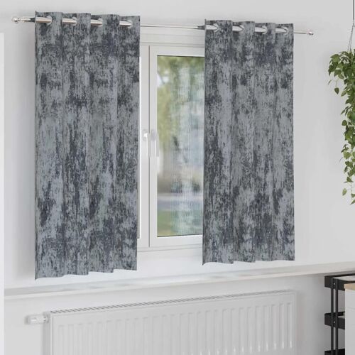 Vidaxl Rideau Avec Des Rideaux 2 Pcs Gris Argenté 175 X 140 Cm Velours