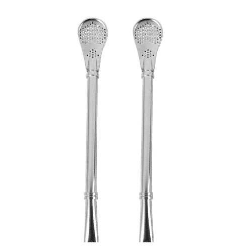 2 pcs - Paille à boire Bombilla en acier inoxydable filtrée
