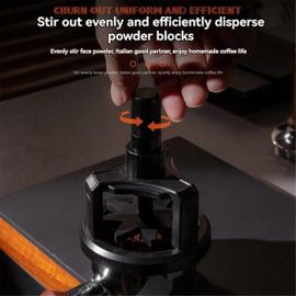 Aiguille de poudre de café rotative de 58 mm et marteau à poudre WDT Ensemble d'outils Agitateur à expresso à profondeur réglable pour