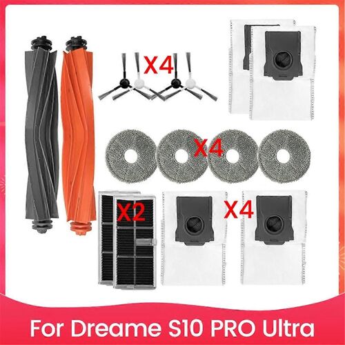 Lot de 16 sacs à poussière, brosses, filtres et chiffons pour aspirateur S10 Pro Ultra, accessoires et pièces de rechange
