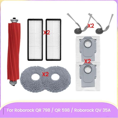 Pièces de rechange pour QR 798 / QR 598 / 35A Brosse latérale principale Filtre Hepa Sac à poussière Chiffon de nettoyage efficace