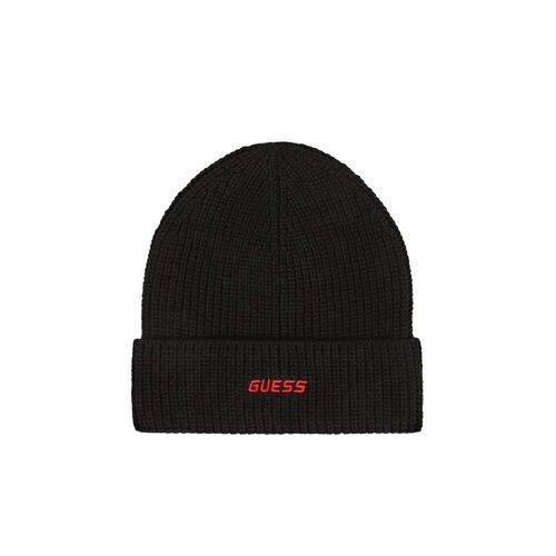 Bonnet Guess Logo Red Homme Noir