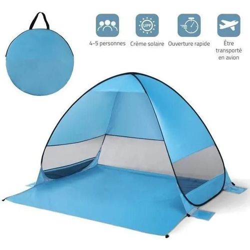 Tente De Plage Pop-Up Anti Uv 4 Ou 5 Personnes Abri Soleil Automatique Montage Instantané Famille Extérieur Portatif Pour Plage