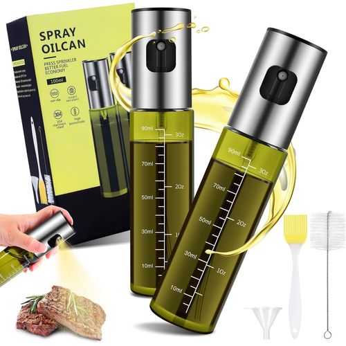 Spray Huile Cuisine Air Fryer, 2pcs Vaporisateur Huile En Verre De Protection Uv Vert Spécial, Pulverisateur Huile Cuisine Pour Griller, Salade, Cuisson
