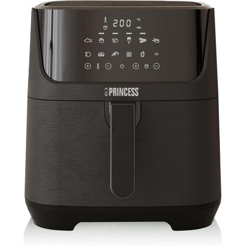 SUBZONAL-Princess Friteuse à Air Digitale 6,5 L ¿ Avec séparateur amovible ¿ Jusqu'à 60 pour cent de consommation d'énergie en moins ¿ Écran tactile numérique ¿ 12 programmes ¿ Sans huile ¿ Noir ¿ 18