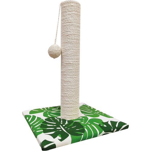 Kalanka-Green Leafs - Griffoir Pour Chats Adultes, Grands Et Petits, Tapis Avec Arbre Et Cordes Avec Balle Calmante Pour Chat, Grattoir En Carton, Accessoires Et Jeux Pour Animaux Des Compagnie