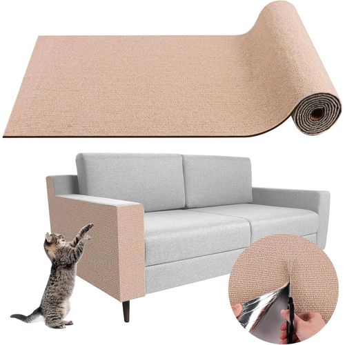 Teppc-Tapis Griffoir Pour Chat Adhésif Tapis Grattoir Chat Protection Canape Chat Anti Griffe Diy Grattoir Chat Canapé Tapis Chat Pour Protection Remplacement De La Tour À Chat (Kaki, 40×300cm)
