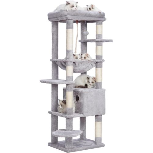 Arbre ¿¿ Chat Pour Gros Chats 20 Lbs (9 Kg) R¿¿Sistant, Tour Xxl 152 Cm Pour Chat D'int¿¿Rieur, Meuble Multi-Niveaux Avec Plateforme En Peluche, Panier Doudou, Condo Hct050m