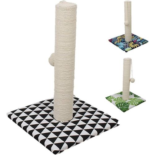 Kalanka-Optical Basic - Griffoir Pour Chats Adultes, Grands Et Petits, Tapis Avec Arbre Et Cordes Avec Boule Calmante Pour Chat, Grattoir En Carton, Accessoires Et Jeux Pour Animaux Domestiques
