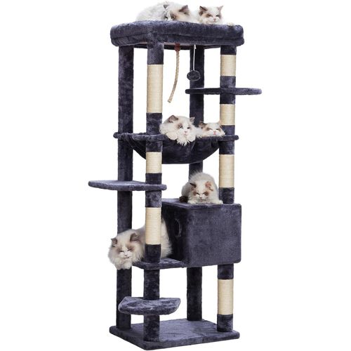 Arbre ¿¿ Chat Pour Gros Chats 20 Lbs (9 Kg) R¿¿Sistant, Tour Xxl 152 Cm Pour Chat D'int¿¿Rieur, Meuble Multi-Niveaux Avec Plateforme En Peluche, Panier Doudou, Condo Hct050m